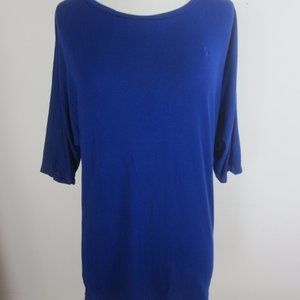 Ralph Lauren Sport Blue Logo T-Shirt with Short Dolman Sleeves Women's L